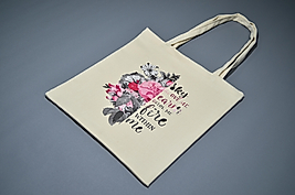 Çiçekli Desenli Bez Çanta