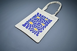 Papatya Desenli Krem Bez Çanta